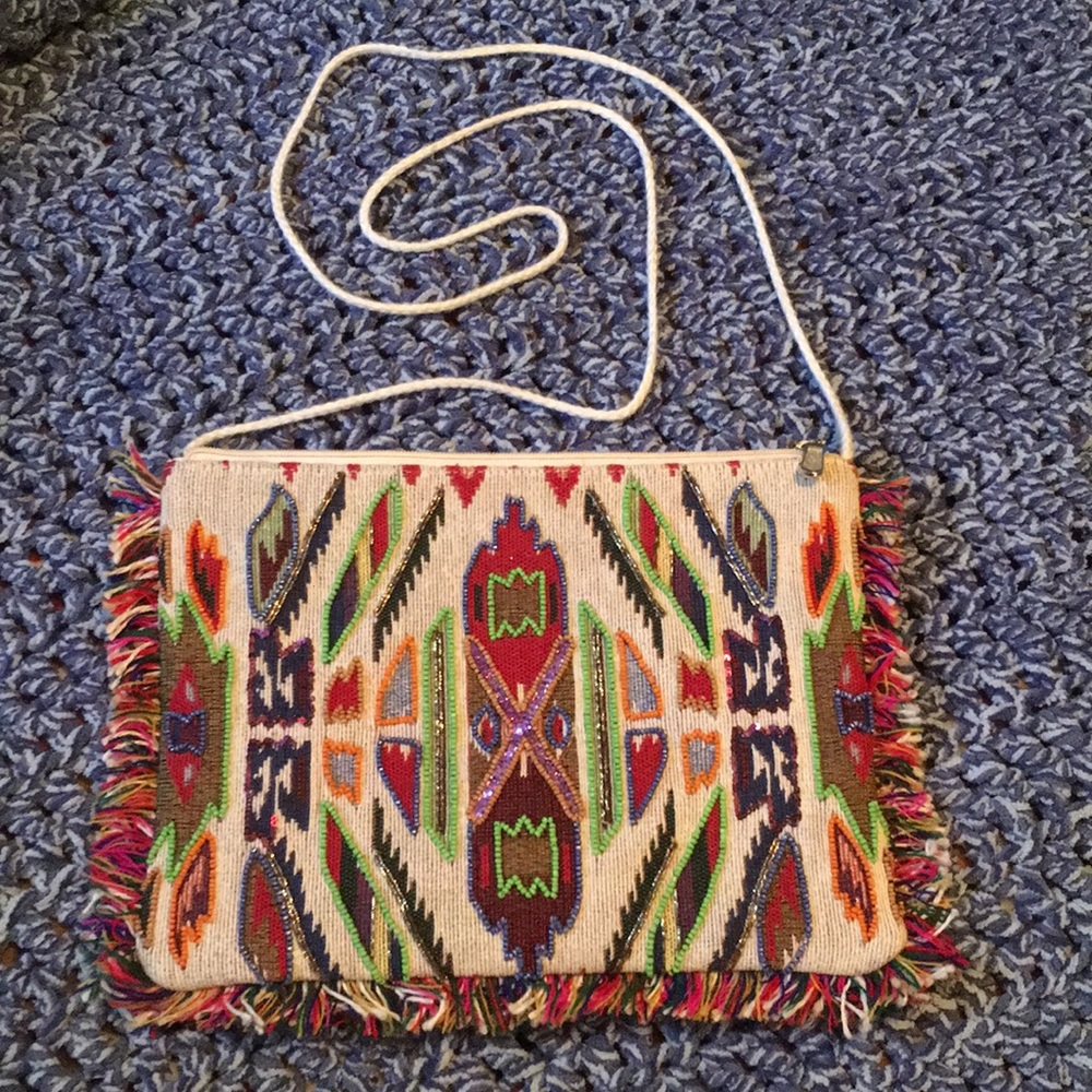 boho Mexican Aztec gypsy handmade cross body bag